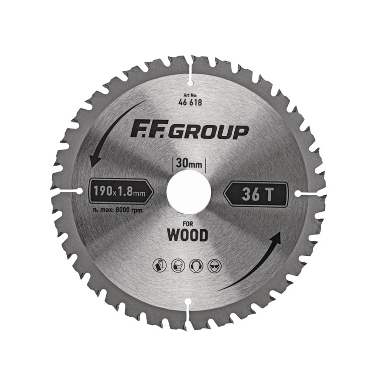 46616 Lama per sega circolare per legno 165X20MM 24T FF GROUP - immagine 1