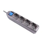 Multipresa universale Schuko 4 posti argento