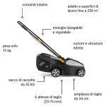 Tosaerba Tagliaerba a Batteria Alpina AL1 3420 LI 20V 2AH 34 cm 2 batterie - immagine 3